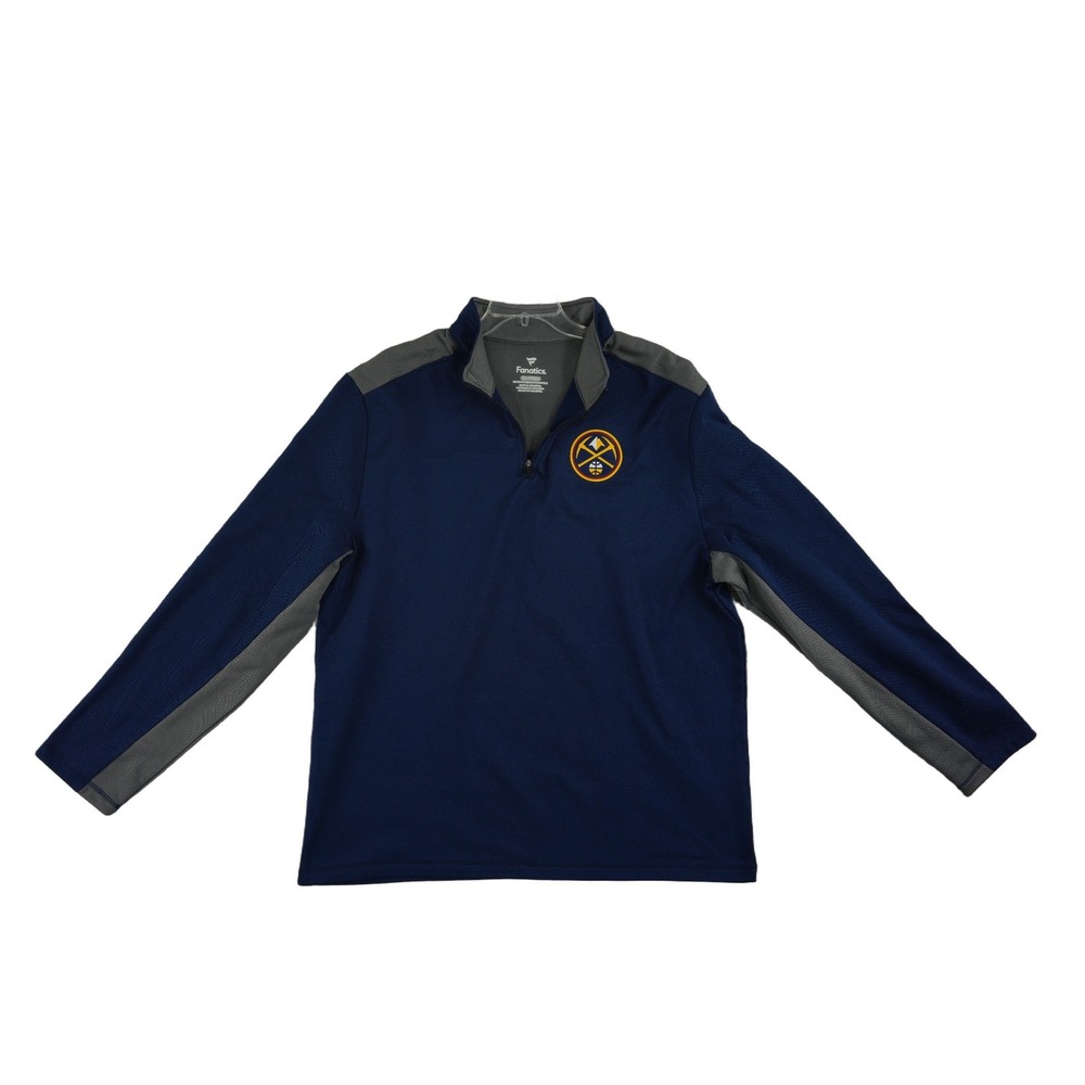 Fanatics Denver Nuggets Quarter Zip Pullover Men's Size 2XL Blue NBA Basketball